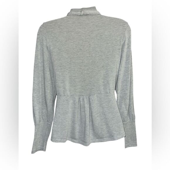 NOUVIDR Gray CARDIGAN Tie front knot Design Size PM Like new - Picture 2 of 6